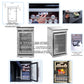 6 Burner 85, 000 Btu Deluxe Gas Outdoor Kitchen Island Grill With Wine Cooler Refrigerator, Rotisserie, Storage Cabinets & Drawers - Silver