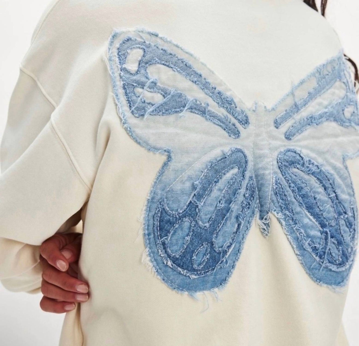 Free People - Butterfly Patchwork Crewneck Sweatshirt