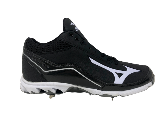 Mizuno Men's 9 Spike Swagger Mid Baseball Cleat Black