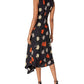 Theory - Draped Tuck Silk Carnation Midi Floral Dress