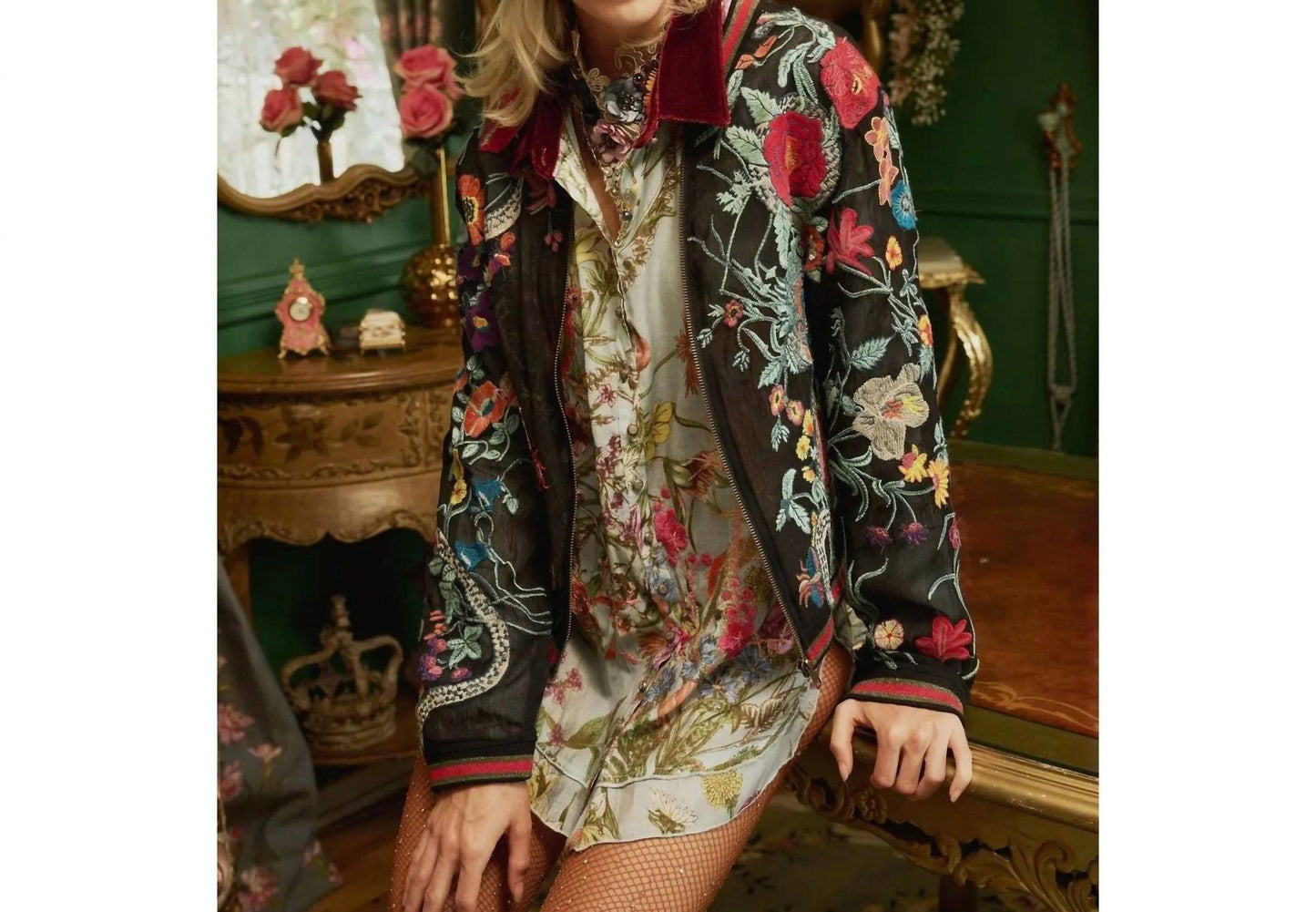 Aratta - Bellezza Embroidered Floral Jacket
