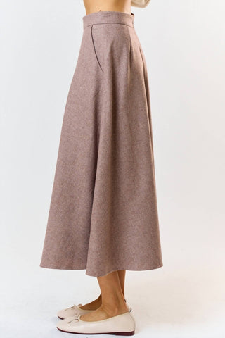 Lalavon - Wool Flared Midi Skirt
