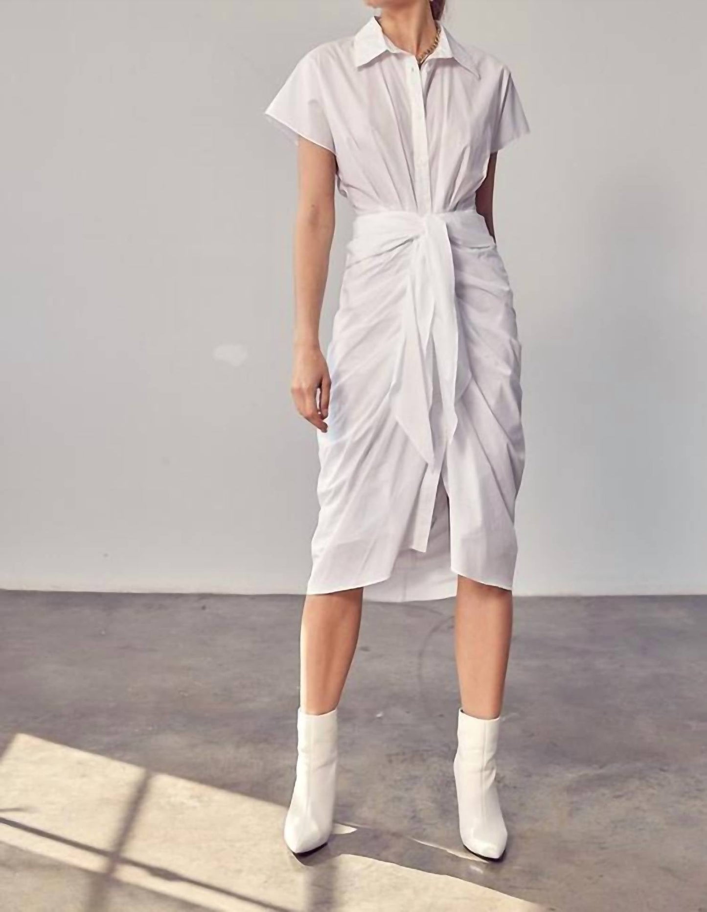 Do+Be - Collar Button Front Tie Dress