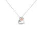 14K Rose Gold Plated Sterling Silver 1/10 Cttw Diamond Paw & Heart Pendant Necklace