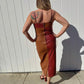 Crescent - Alix Color Block Vegan Leather Midi Dress