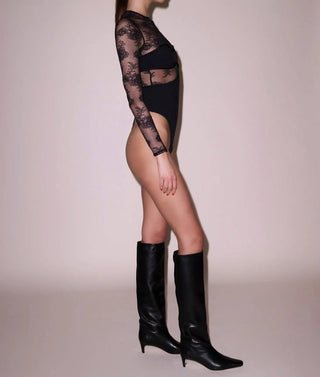 Fleur Du Mal - Bouquet Lacve & Jersey Long Sleeve Bodysuit