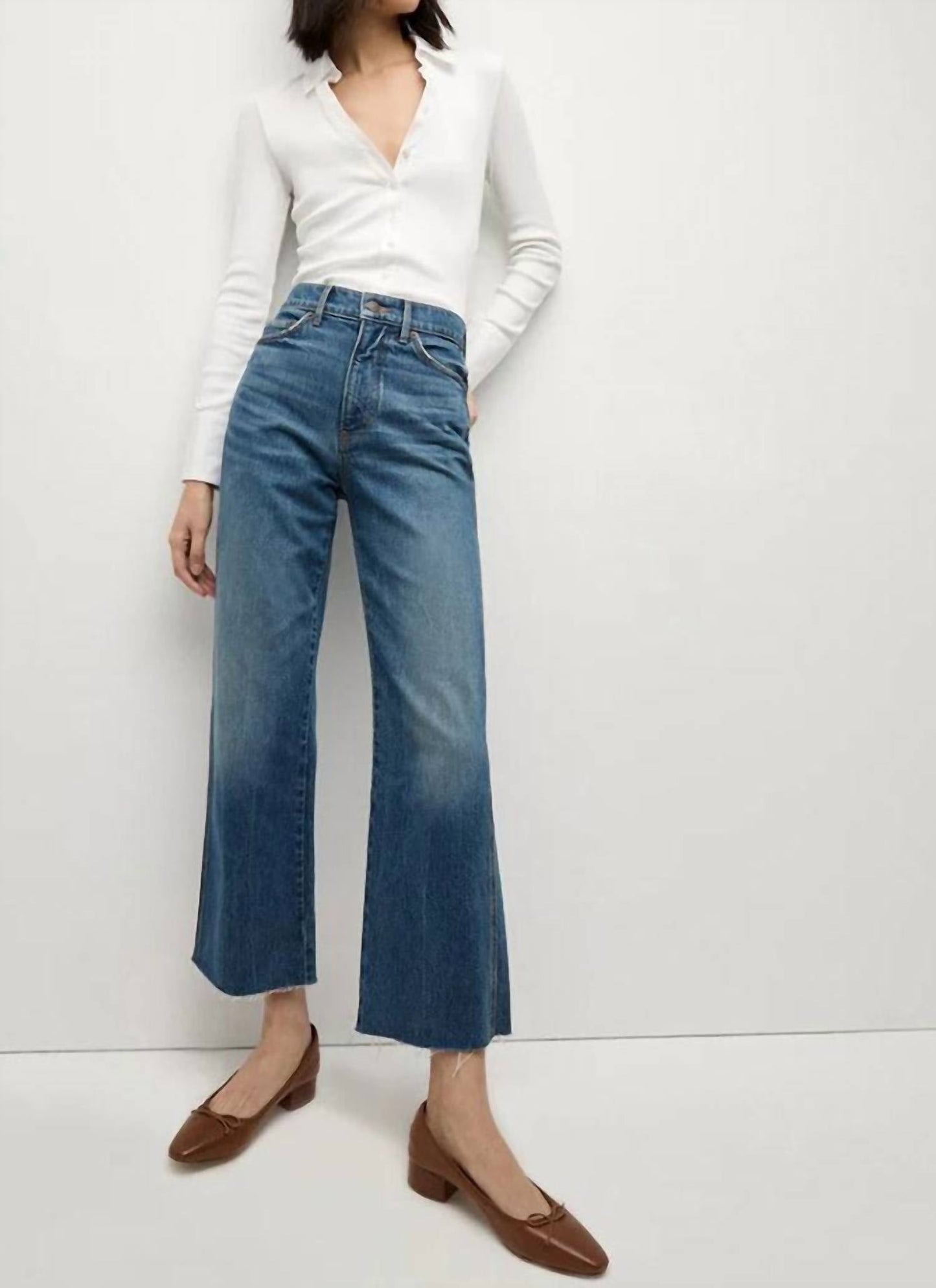 Veronica Beard - Dylan Straight leg raw hem jean