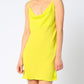 Olivaceous - Neon Cowl Neck Mini Dress