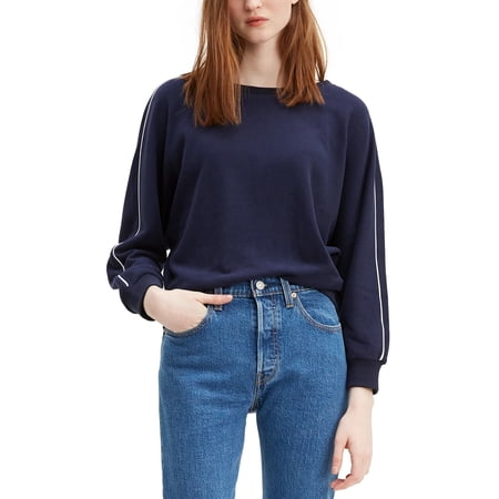 Levi's Women's Natalie Crewneck Sweatshirt Navy Size X-Large
