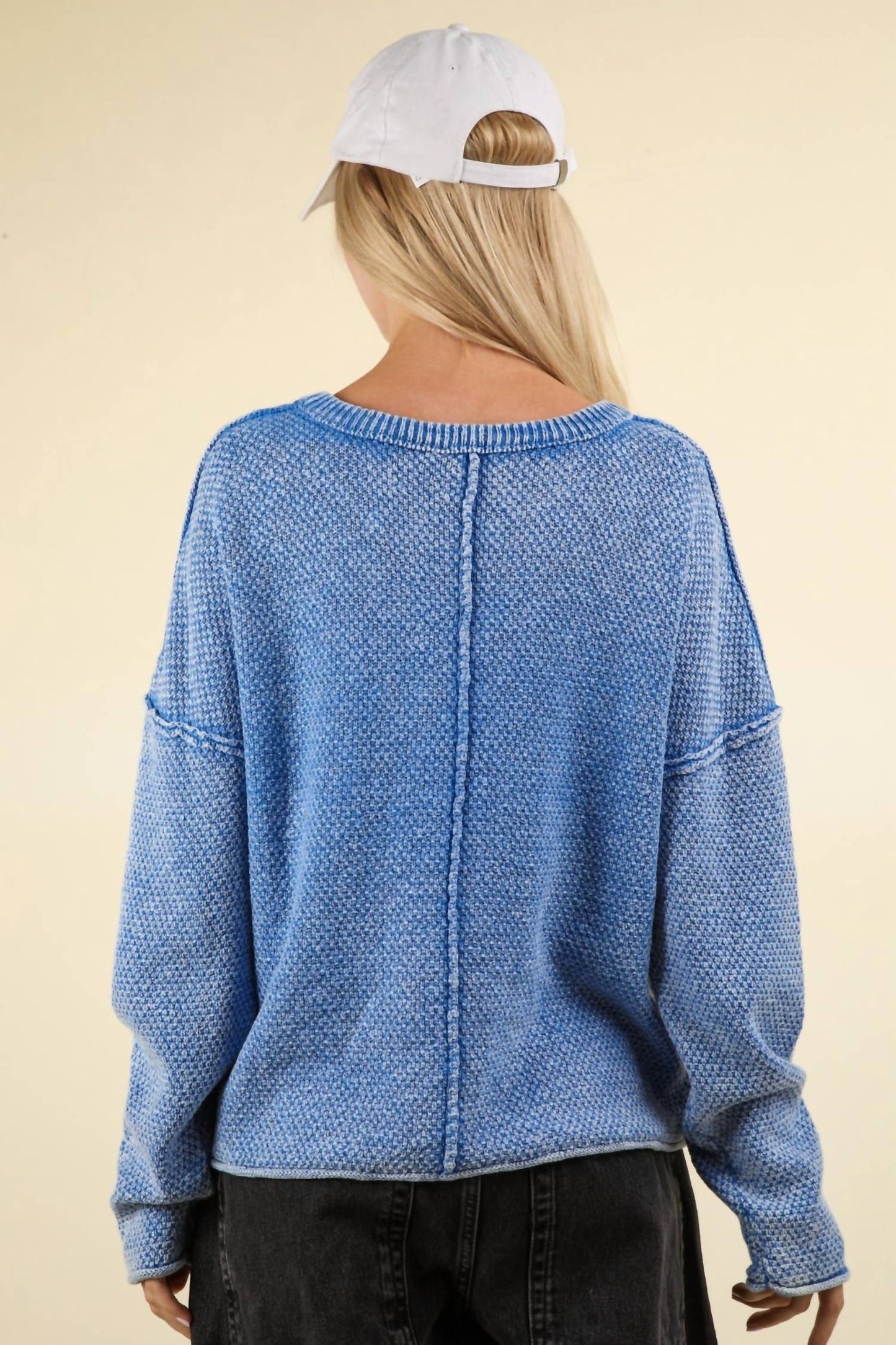 Very J - Mineral Wash Sweater Pullover