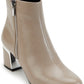 DKNY Womens Crosbi Leather Almond Toe Ankle Boots Gray 10 Medium (B M)