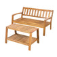 2-Piece Outdoor Teak Acacia Wood Conversation Set