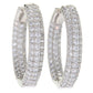 Brilliante Choice of Size Simulated Diamond Inside Out Hoop Earrings