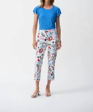 Joseph Ribkoff - Abstract Print Crop Pants
