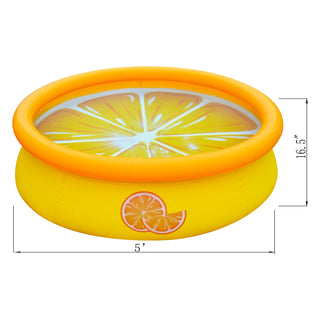 JLeisure Prompt Set & Orange Inflatable Outdoor Backyard Swimming Pool (2 Pack)