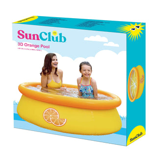 JLeisure 5' x 16.5" 3D Orange Inflatable Outdoor Kiddie Swimming Pool (2 Pack)