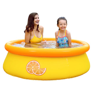 JLeisure 5' x 16.5" 3D Orange Inflatable Outdoor Backyard Kiddie Swimming Pool