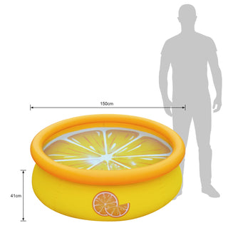 JLeisure 5' x 16.5" 3D Orange Inflatable Outdoor Kiddie Swimming Pool (2 Pack)