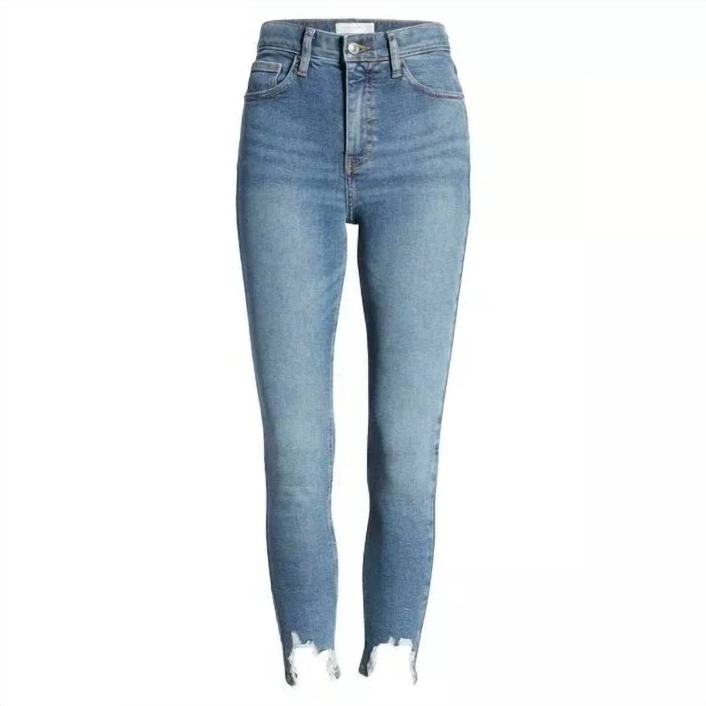 Topshop - Jamie Skinny Jeans High Rise Stretch Denim Chewed Hems