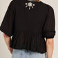 En Creme - Puff Sleeve Embroidered Top