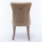 Nikki Collection Modern Tufted Velvet Upholstered Dining Chair - 2 Pieces, Khaki
