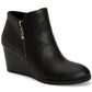 Womens Wynonaa Faux Leather Heel Booties