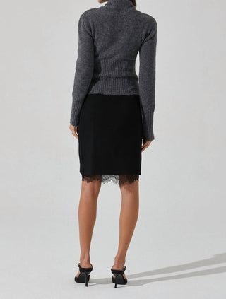 Astr - Itzayana Lace Trim Pencil Mini Skirt