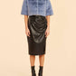 Dolce Cabo - Faux Leather Side Slit Skirt