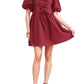 Entro - Dalila Puff Sleeves Bow Detail Mini Dress