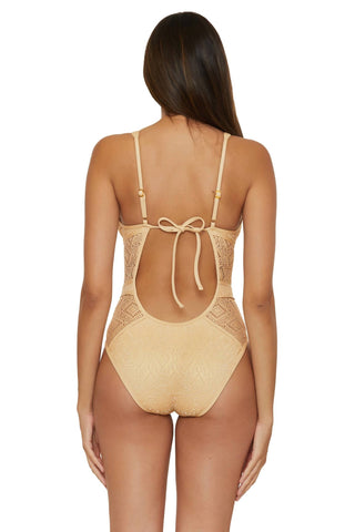 Becca - Polished One-piece Plunge Swimsuit