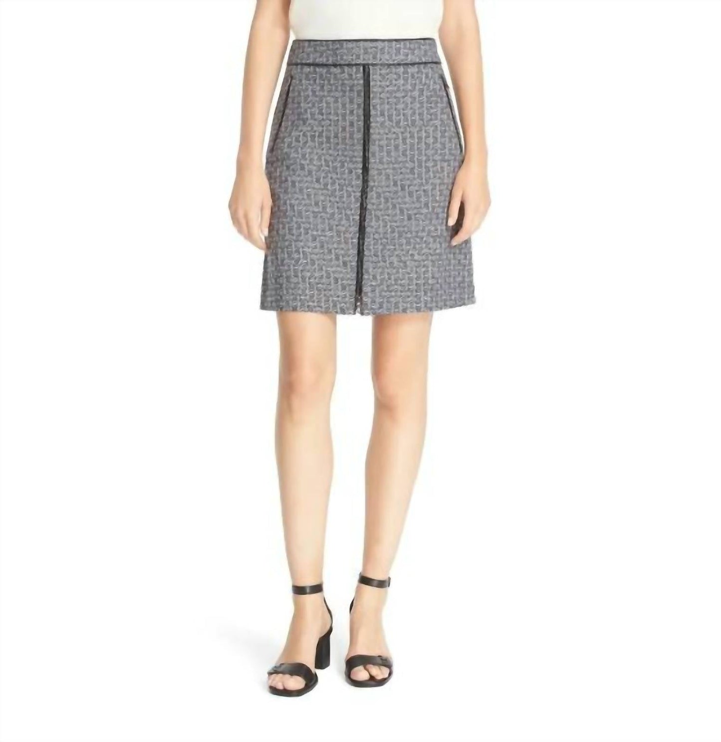 Tory Burch - Chaumont Logo Print Tweed A-line Mini Skirt