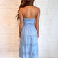 Main Strip - Tube Smocking Lace Boarder Midi Dress