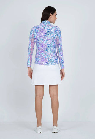 Ibkul - Mock Zip Neck Top - Kathy