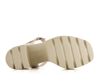 Andrea - Women's Ankle Strap Serrated Sole Heeled Sandals