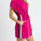 Umgee - Drawstring Waist Luxeknit T-shirt Dress