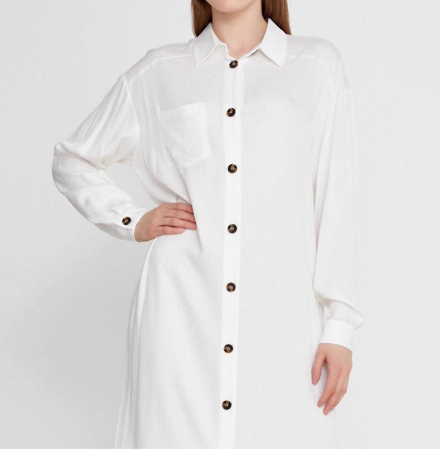 Zaalima Fashion - Long Sleeve Midi Linen Column Regular Casual Dress