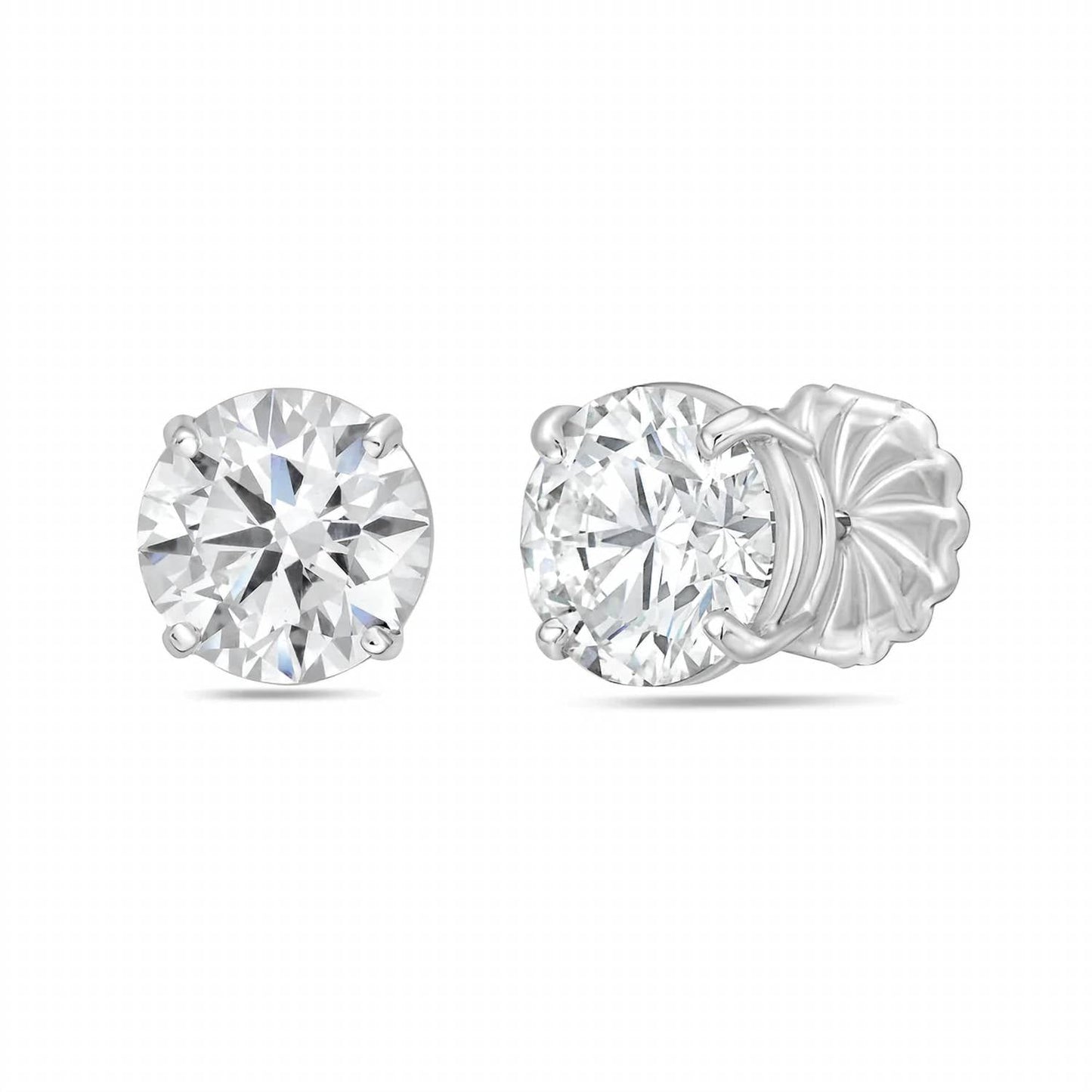 Diana M Jewels - 3.00 Cts Round Lab Diamond Stud Earring