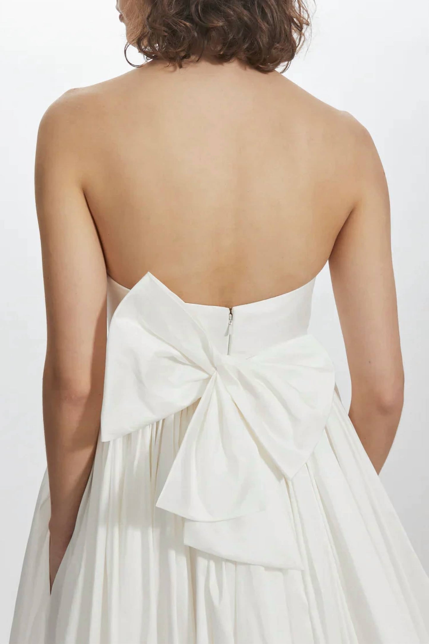 Amsale - Taffeta Strapless Babydoll Wedding Dress