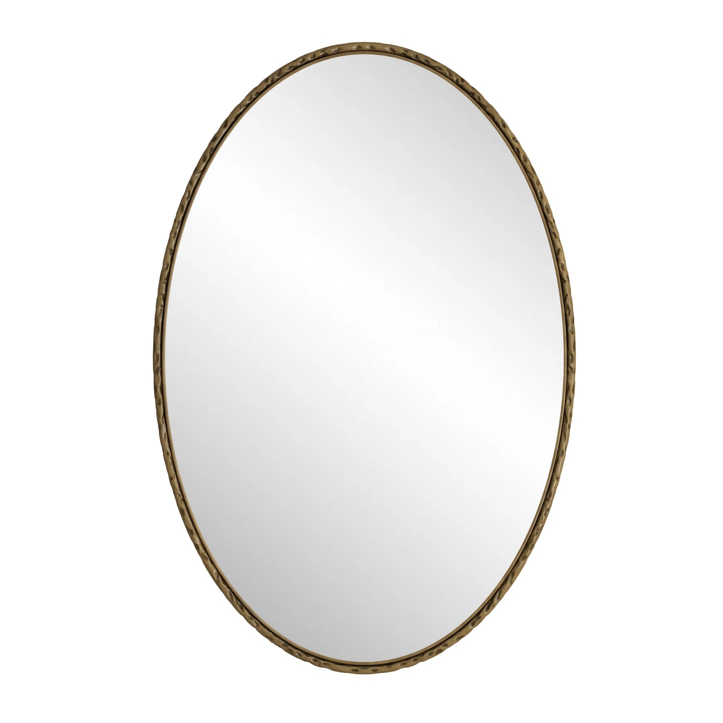 Iron Art Oval Retro Mirror in Gold with Antique Effect