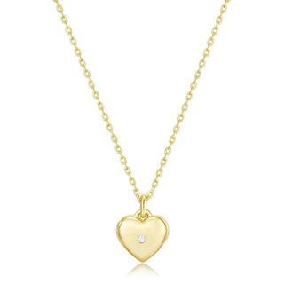 Eklexic - Women's Mini Heart Locket Necklace With Cubic Zirconia