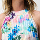 Joseph Ribkoff - Floral Pleated Satin Maxi Dress