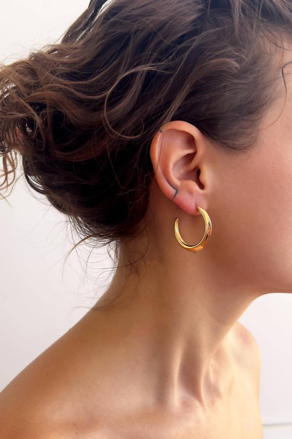 Astor & Orion - Women's Crescent Large Hoops Earrings