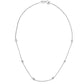 14K White Gold 1.00 Cttw Bezel Set Round Diamond Marquise Shaped Milgrain Station 18" Collar Necklace (G-H Color, SI1-SI2 Clarity)