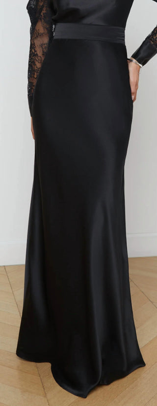 L'Agence - Ryker Waistband Silk Skirt