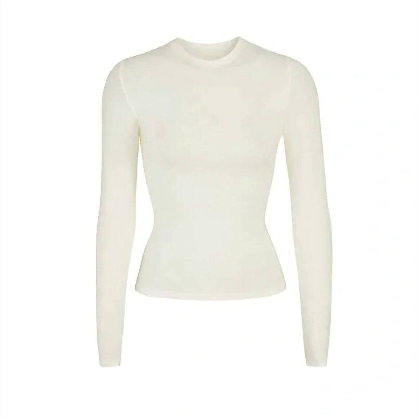 Skims - Cotton Jersey Long Sleeve T-shirt Women’s S Color Bone Stretch Tee