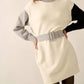 Promesa - Colorblock Knit Belted Mini Sweater Dress