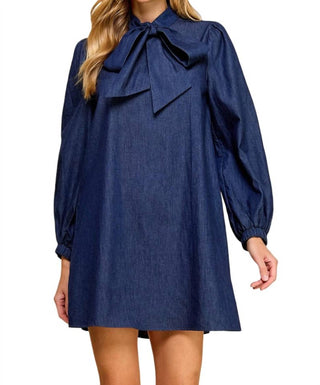 Tcec - Bow Tie Denim Mini Dress