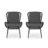 Outdoor Wicker Club Chair With Cushions (Set of 2)