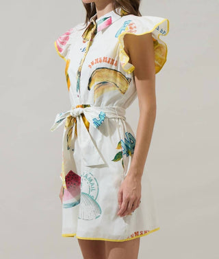 Sugarlips - Zahra Island Maia Ruffle Collared Mini Dress