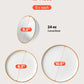 18 Piece White Ceramic Dinnerware Set with Gold Rim